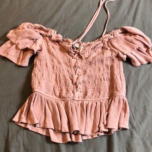 Pink corset crop top